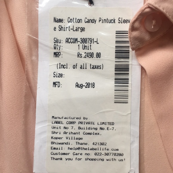 The Label Life Light Pink Pin-tuck Sleeve Blouse Size Large - Picture 13 of 14